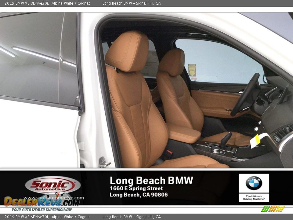 2019 BMW X3 sDrive30i Alpine White / Cognac Photo #7
