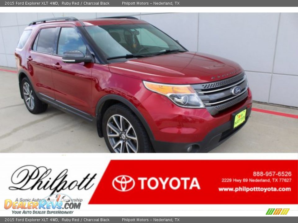 2015 Ford Explorer XLT 4WD Ruby Red / Charcoal Black Photo #1