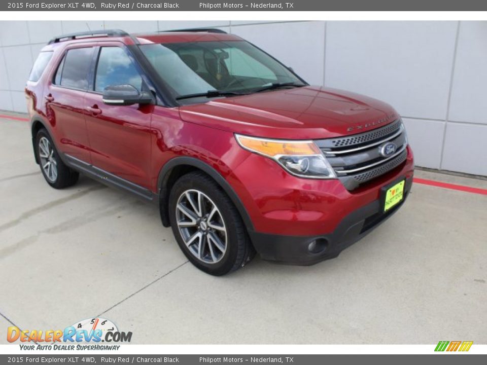 2015 Ford Explorer XLT 4WD Ruby Red / Charcoal Black Photo #2