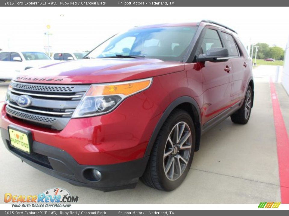 2015 Ford Explorer XLT 4WD Ruby Red / Charcoal Black Photo #3