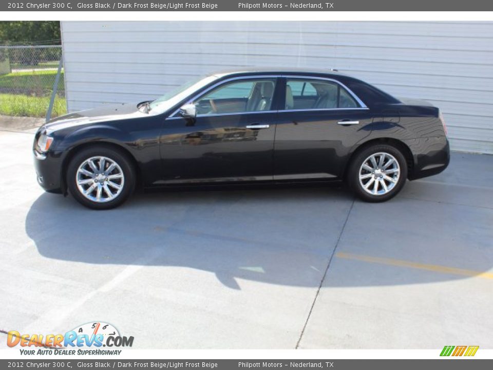 2012 Chrysler 300 C Gloss Black / Dark Frost Beige/Light Frost Beige Photo #6
