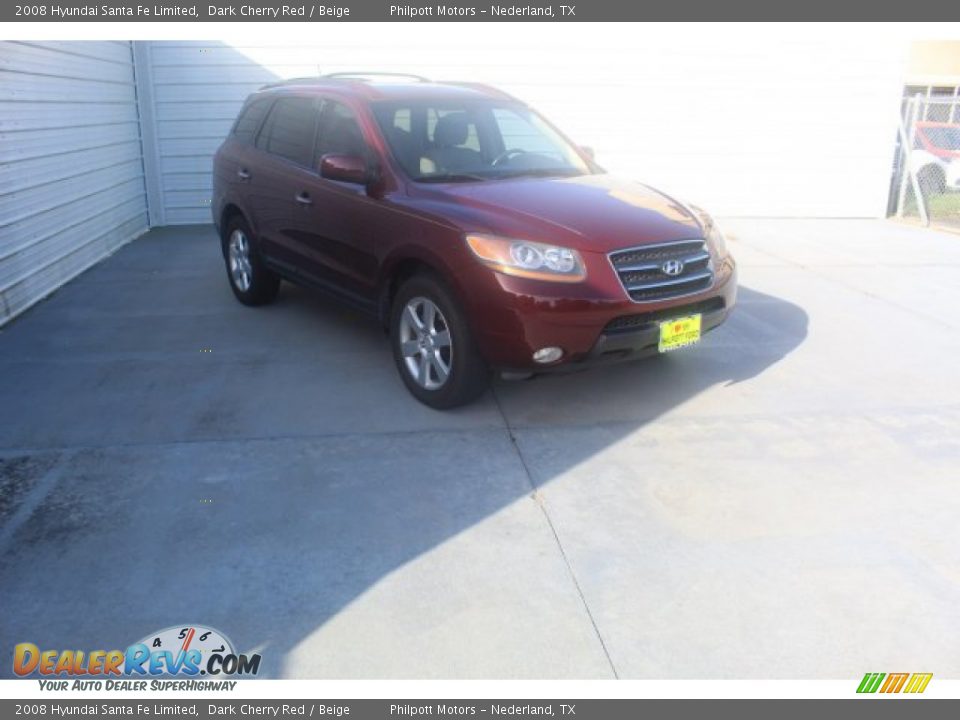 2008 Hyundai Santa Fe Limited Dark Cherry Red / Beige Photo #2