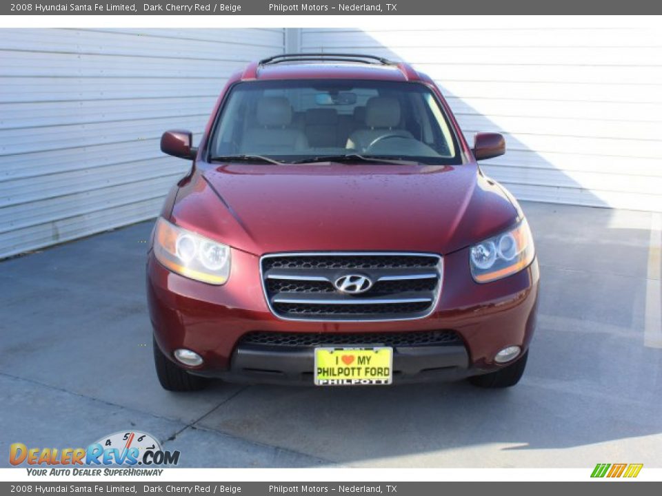 2008 Hyundai Santa Fe Limited Dark Cherry Red / Beige Photo #3