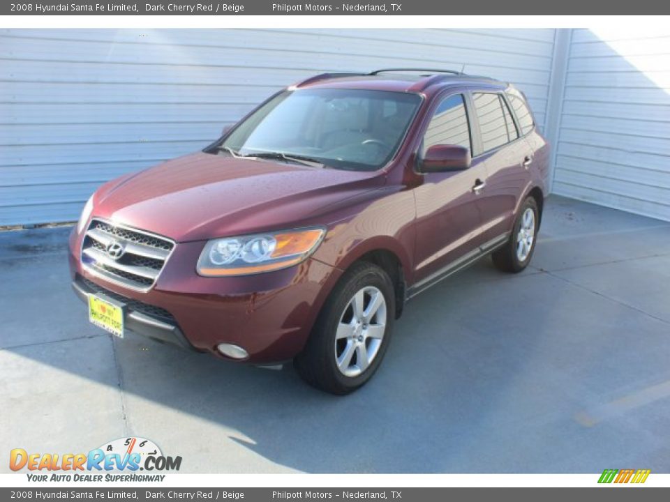 2008 Hyundai Santa Fe Limited Dark Cherry Red / Beige Photo #4