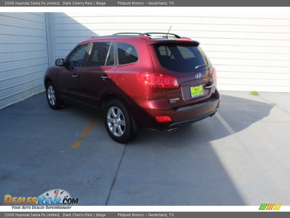 2008 Hyundai Santa Fe Limited Dark Cherry Red / Beige Photo #5