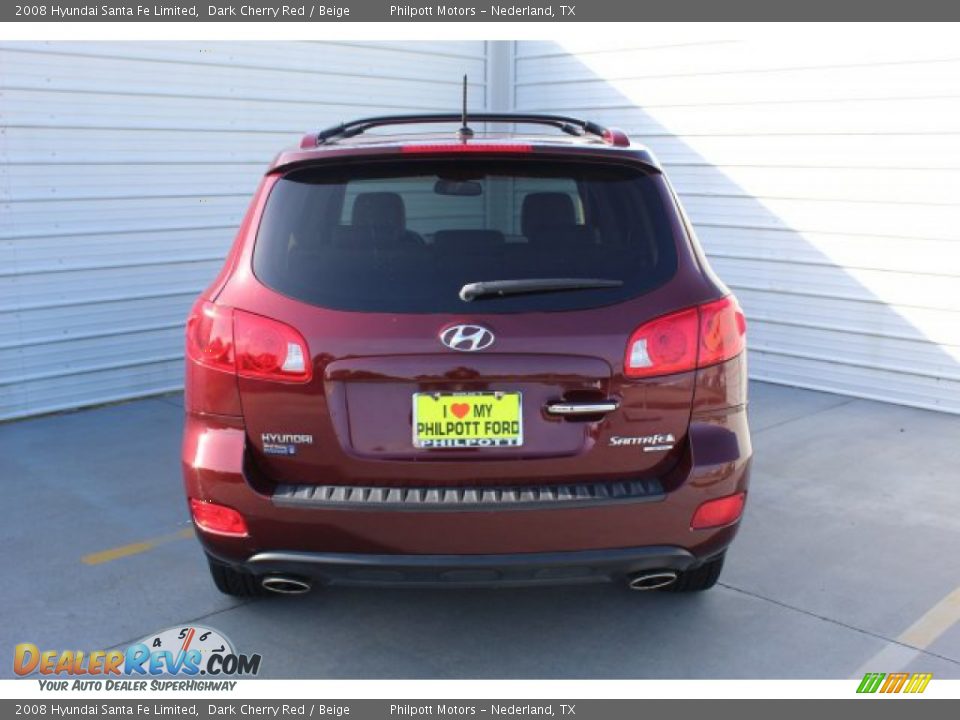 2008 Hyundai Santa Fe Limited Dark Cherry Red / Beige Photo #6