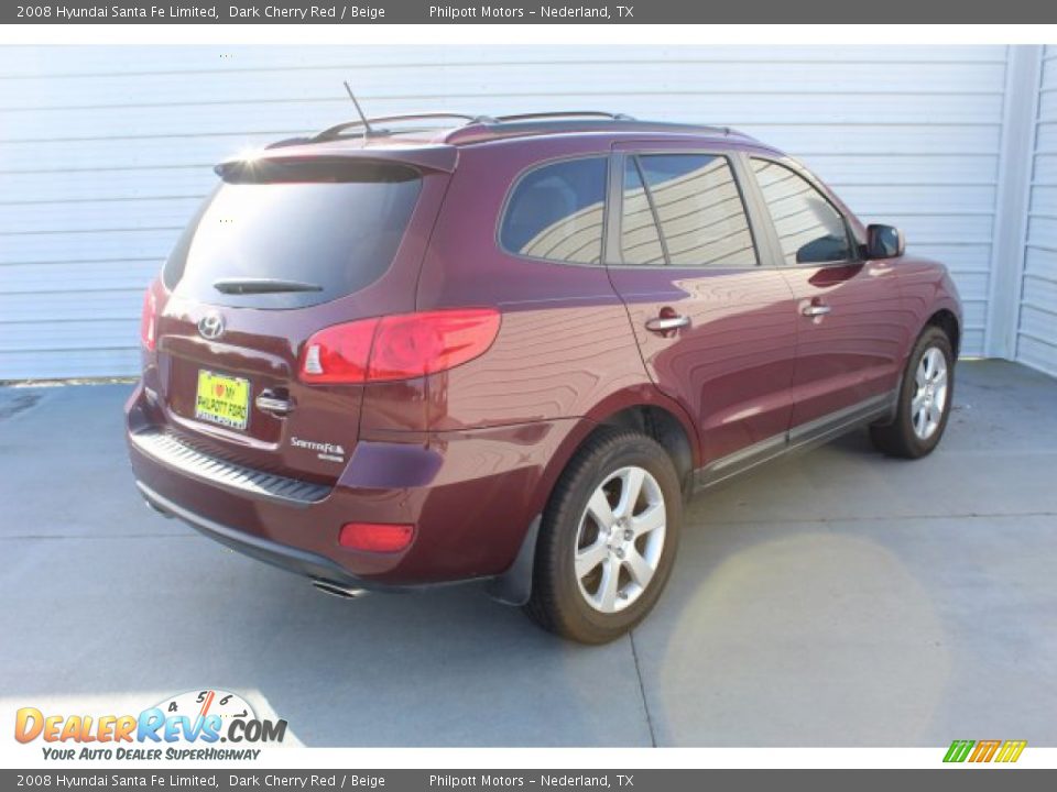 2008 Hyundai Santa Fe Limited Dark Cherry Red / Beige Photo #7