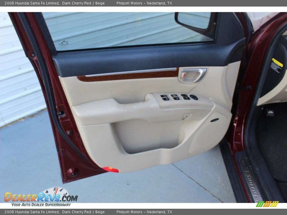 2008 Hyundai Santa Fe Limited Dark Cherry Red / Beige Photo #8