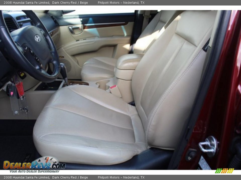 2008 Hyundai Santa Fe Limited Dark Cherry Red / Beige Photo #9