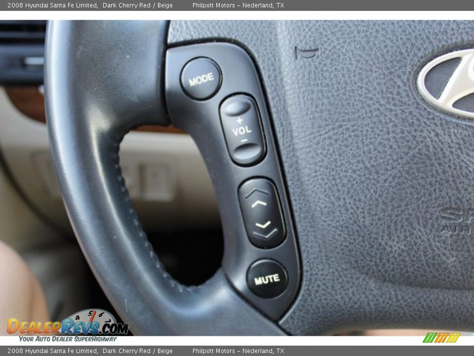 2008 Hyundai Santa Fe Limited Dark Cherry Red / Beige Photo #11