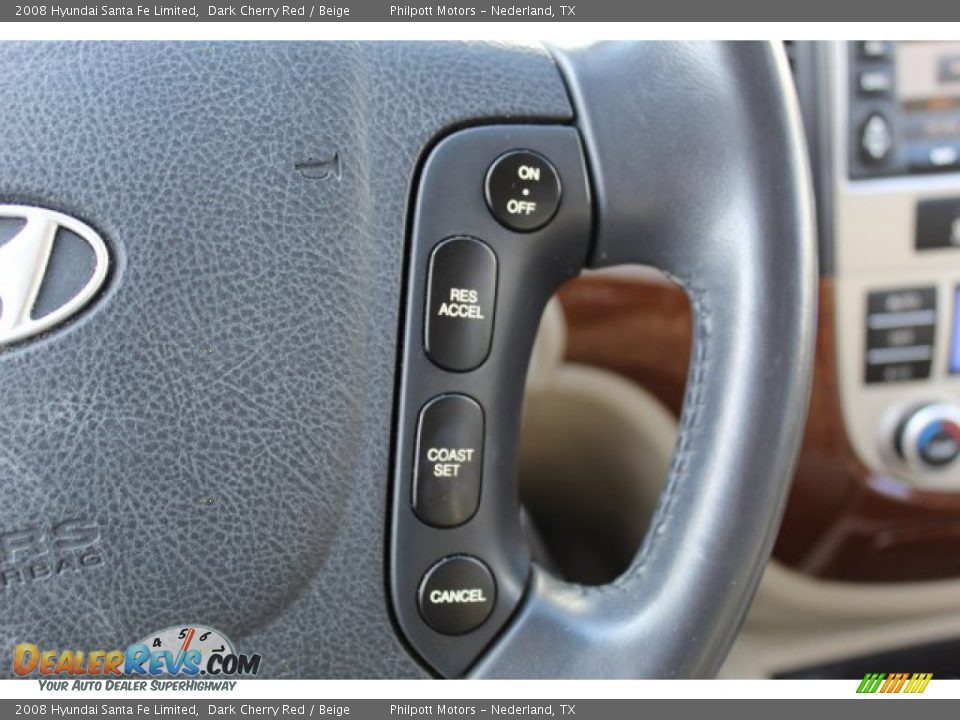 2008 Hyundai Santa Fe Limited Dark Cherry Red / Beige Photo #12