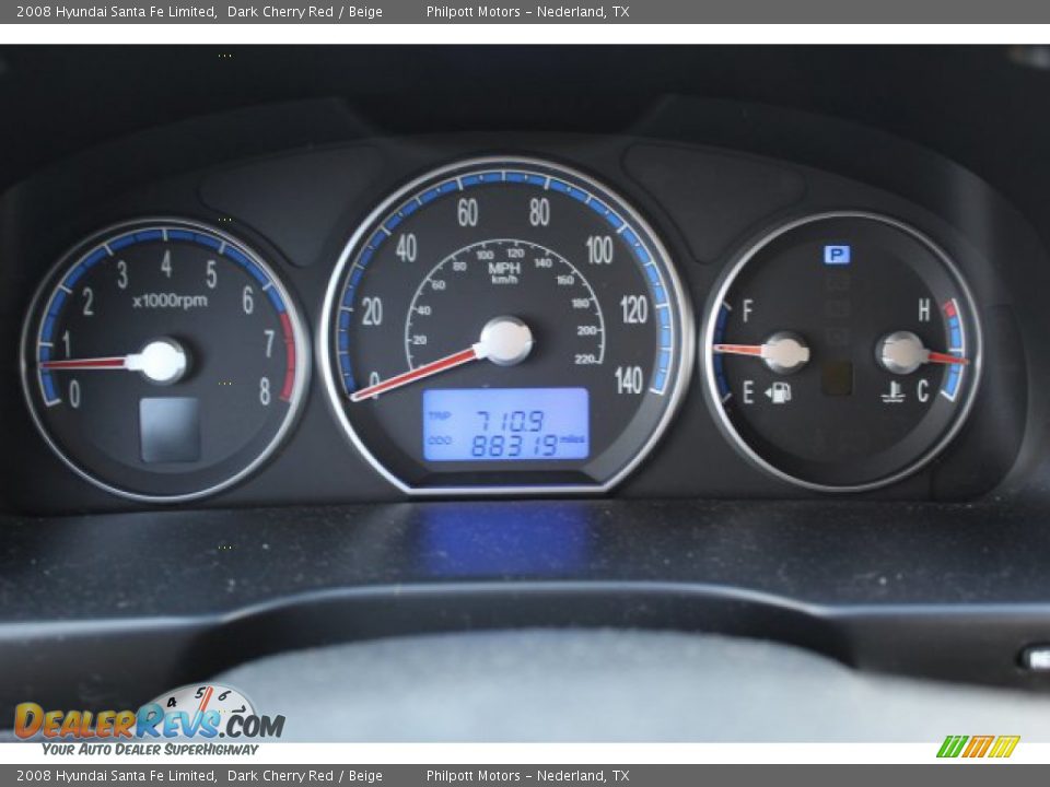 2008 Hyundai Santa Fe Limited Dark Cherry Red / Beige Photo #13