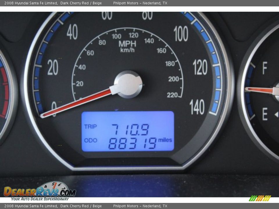 2008 Hyundai Santa Fe Limited Dark Cherry Red / Beige Photo #14