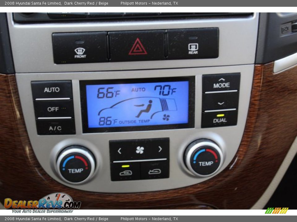 2008 Hyundai Santa Fe Limited Dark Cherry Red / Beige Photo #15