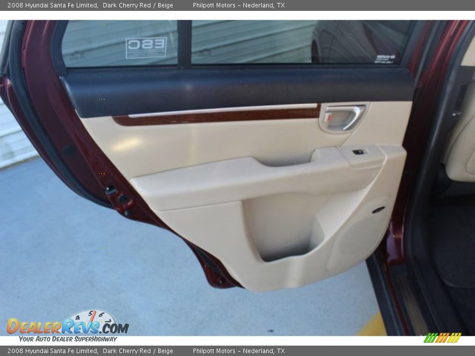 2008 Hyundai Santa Fe Limited Dark Cherry Red / Beige Photo #17