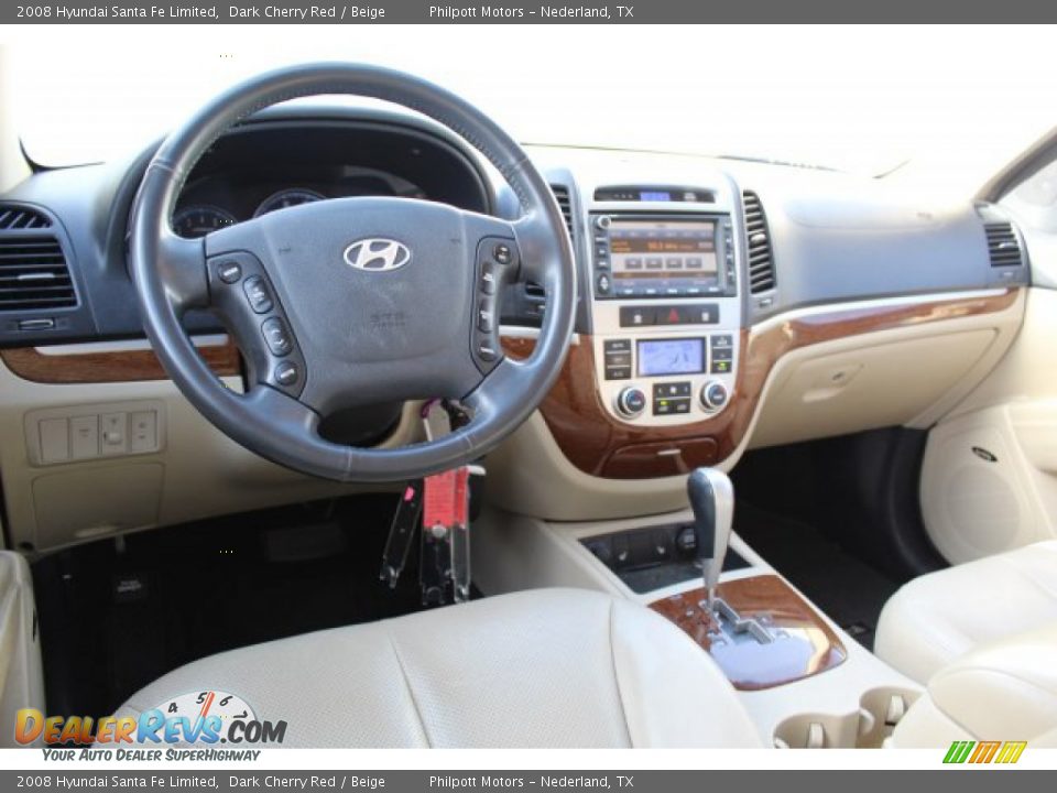 2008 Hyundai Santa Fe Limited Dark Cherry Red / Beige Photo #19
