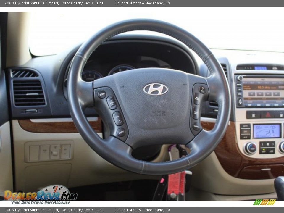 2008 Hyundai Santa Fe Limited Dark Cherry Red / Beige Photo #20