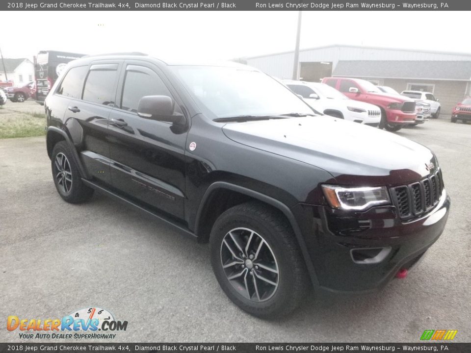 2018 Jeep Grand Cherokee Trailhawk 4x4 Diamond Black Crystal Pearl / Black Photo #7
