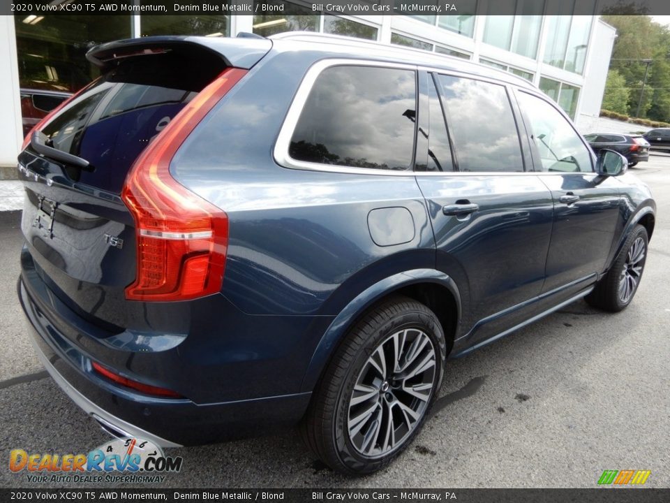2020 Volvo XC90 T5 AWD Momentum Denim Blue Metallic / Blond Photo #2