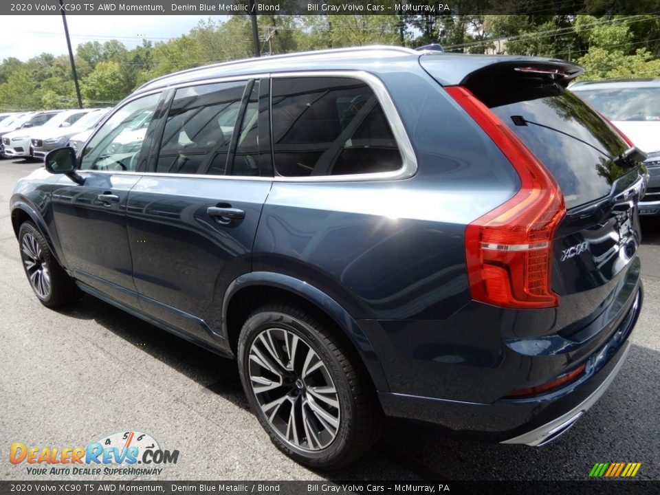 2020 Volvo XC90 T5 AWD Momentum Denim Blue Metallic / Blond Photo #4