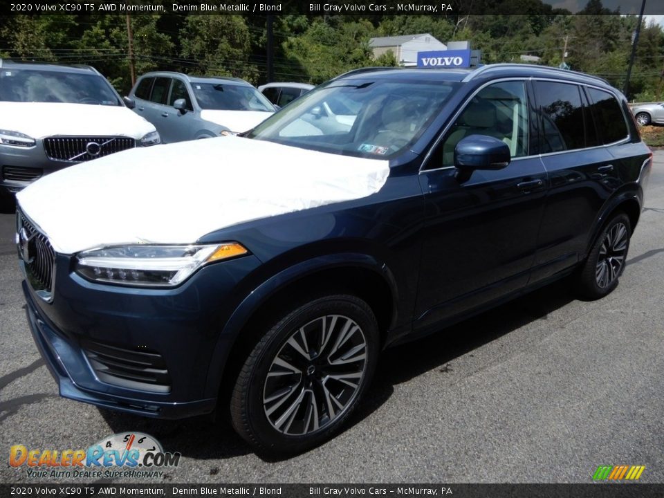 2020 Volvo XC90 T5 AWD Momentum Denim Blue Metallic / Blond Photo #5