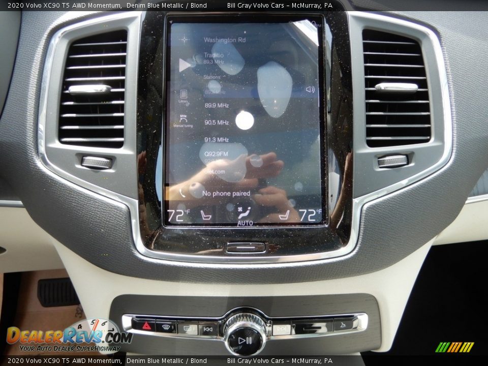 2020 Volvo XC90 T5 AWD Momentum Denim Blue Metallic / Blond Photo #15