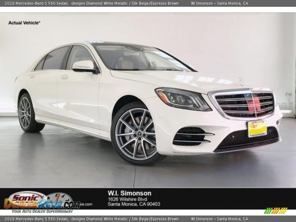 2019 Mercedes-Benz S 560 Sedan designo Diamond White Metallic / Silk Beige/Espresso Brown Photo #1