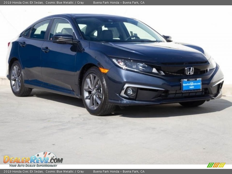 2019 Honda Civic EX Sedan Cosmic Blue Metallic / Gray Photo #1