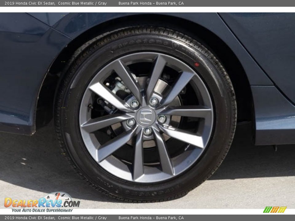 2019 Honda Civic EX Sedan Cosmic Blue Metallic / Gray Photo #10