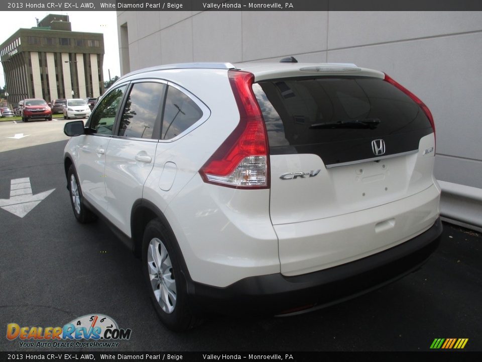 2013 Honda CR-V EX-L AWD White Diamond Pearl / Beige Photo #3