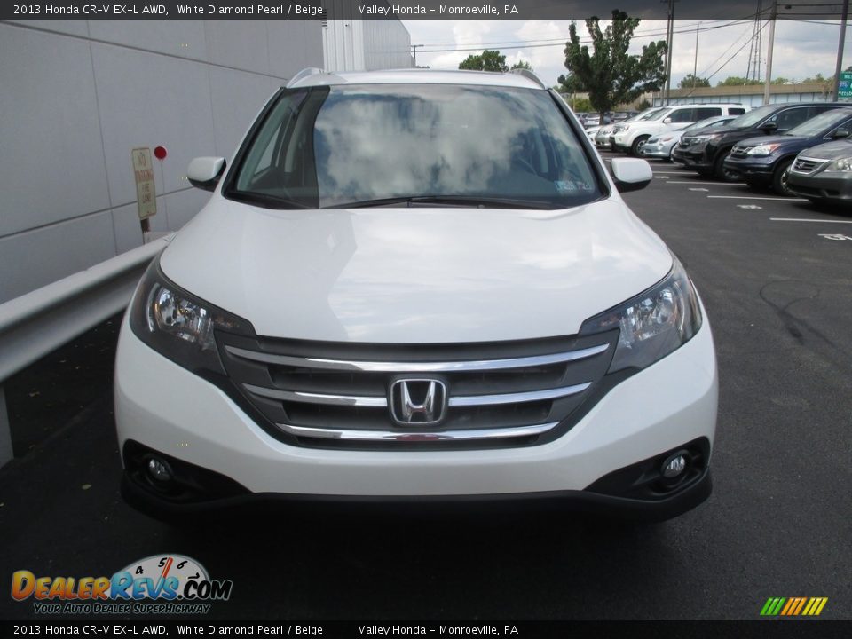 2013 Honda CR-V EX-L AWD White Diamond Pearl / Beige Photo #8