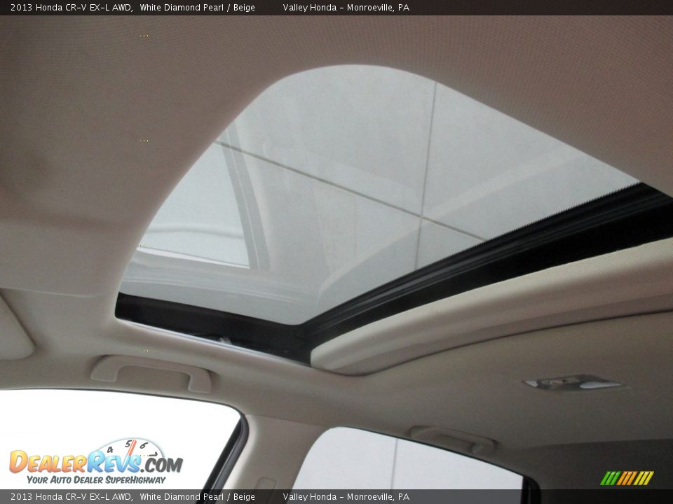 2013 Honda CR-V EX-L AWD White Diamond Pearl / Beige Photo #11