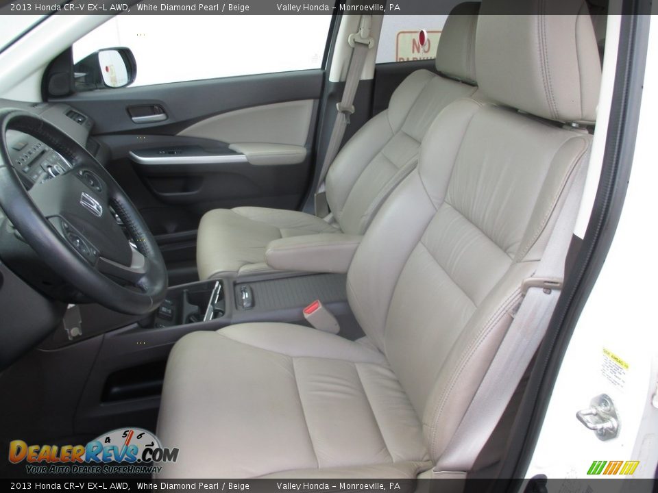 2013 Honda CR-V EX-L AWD White Diamond Pearl / Beige Photo #12