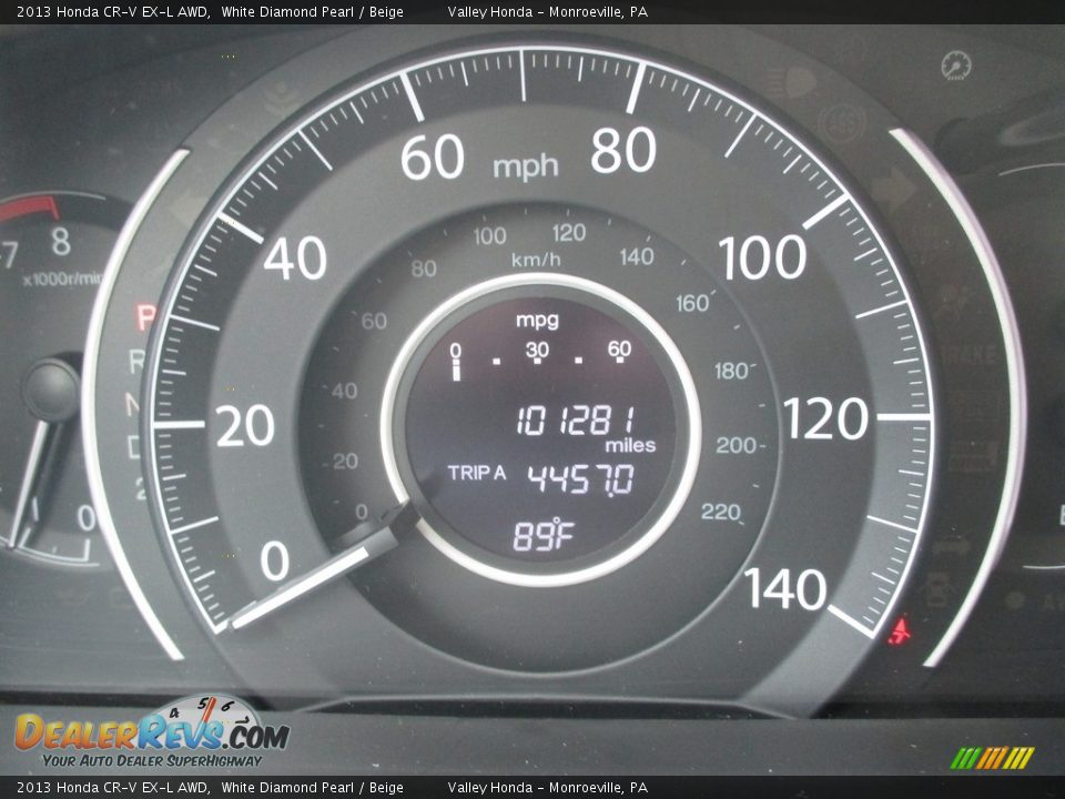 2013 Honda CR-V EX-L AWD White Diamond Pearl / Beige Photo #20