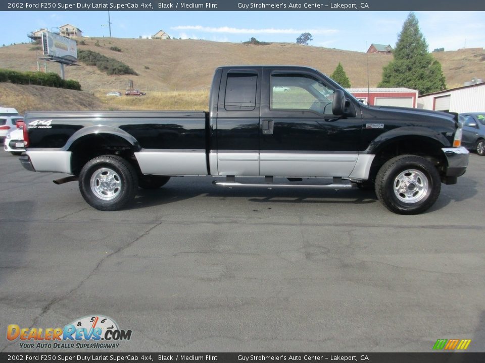 2002 Ford F250 Super Duty Lariat SuperCab 4x4 Black / Medium Flint Photo #4