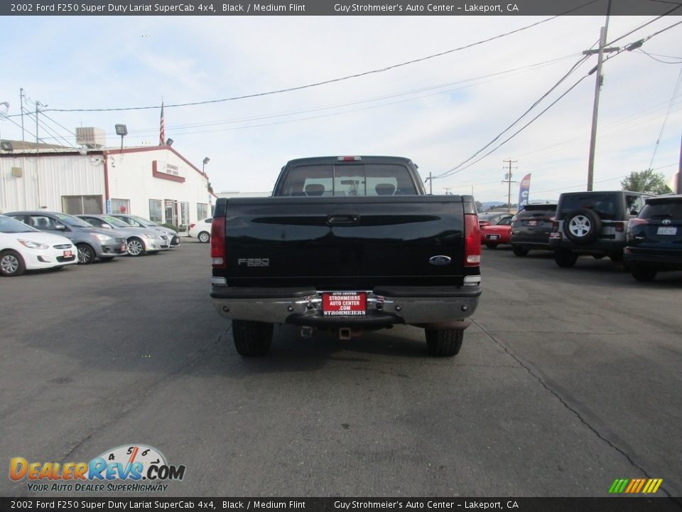 2002 Ford F250 Super Duty Lariat SuperCab 4x4 Black / Medium Flint Photo #6