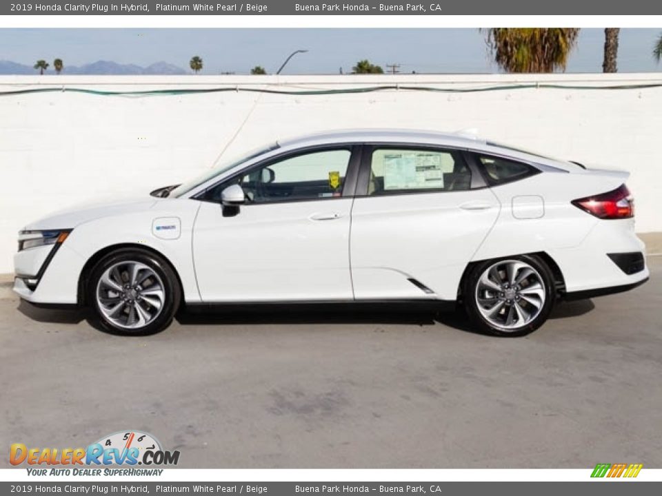 2019 Honda Clarity Plug In Hybrid Platinum White Pearl / Beige Photo #5