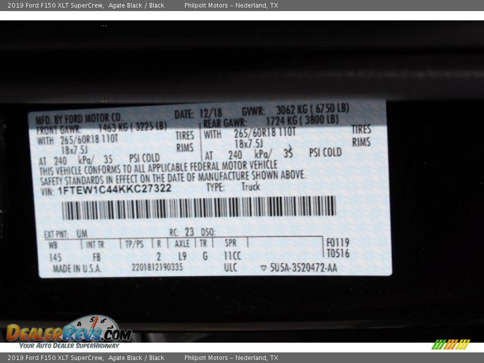 2019 Ford F150 XLT SuperCrew Agate Black / Black Photo #25