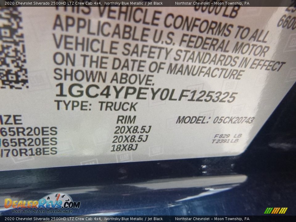 2020 Chevrolet Silverado 2500HD LTZ Crew Cab 4x4 Northsky Blue Metallic / Jet Black Photo #17