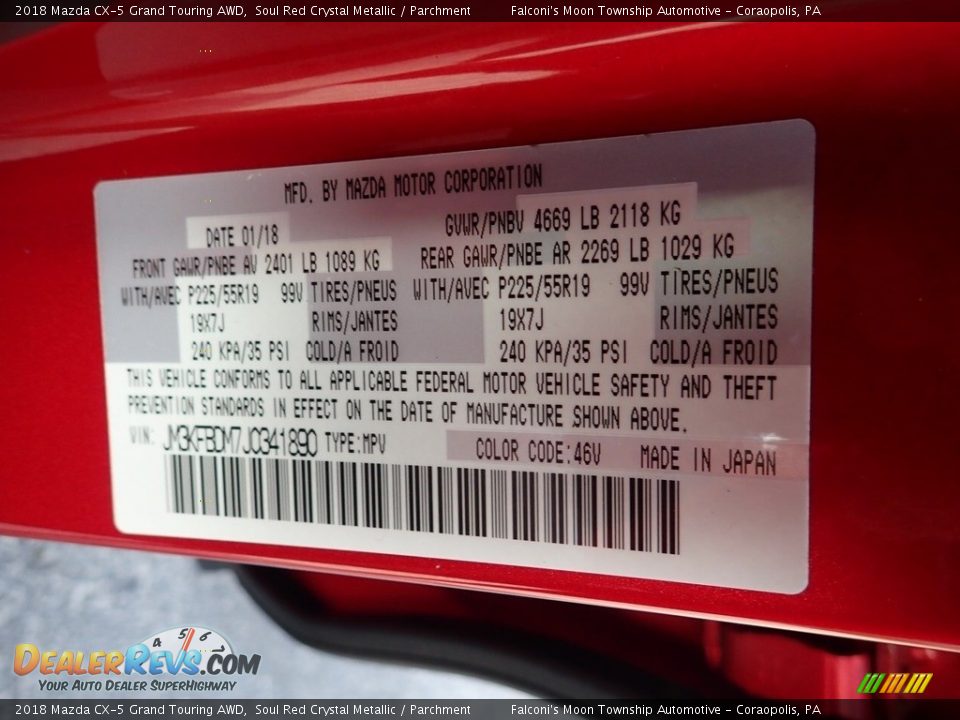 2018 Mazda CX-5 Grand Touring AWD Soul Red Crystal Metallic / Parchment Photo #23
