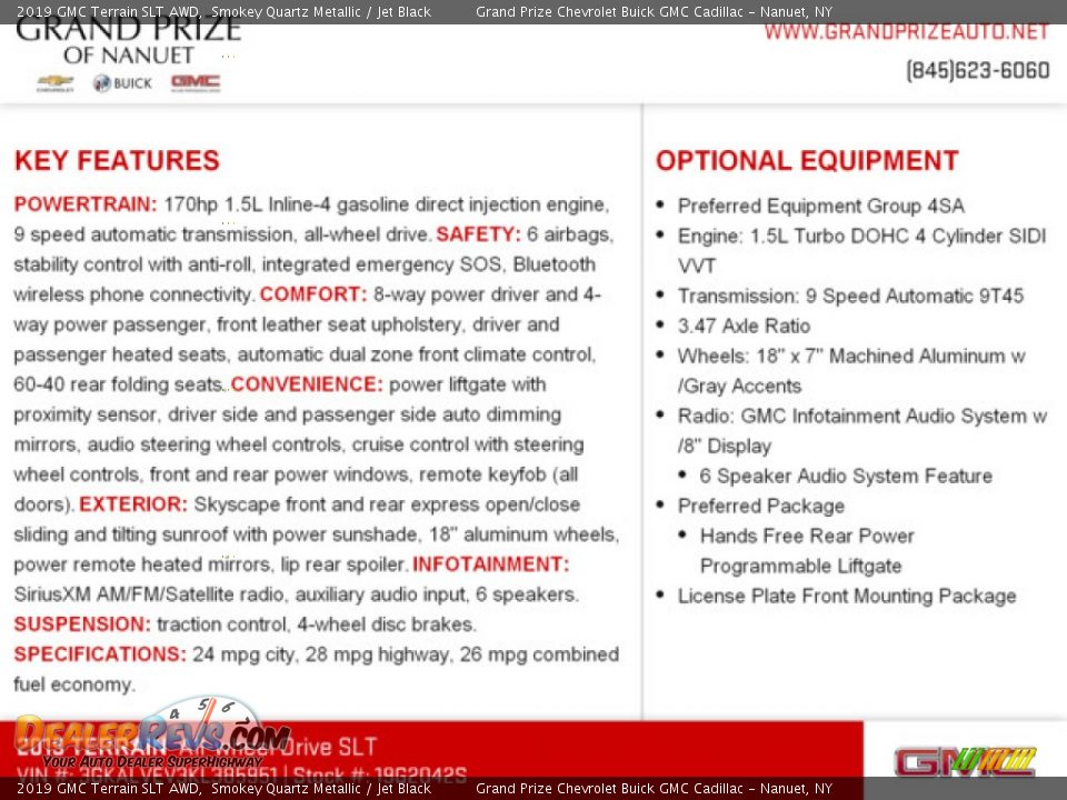 2019 GMC Terrain SLT AWD Smokey Quartz Metallic / Jet Black Photo #10