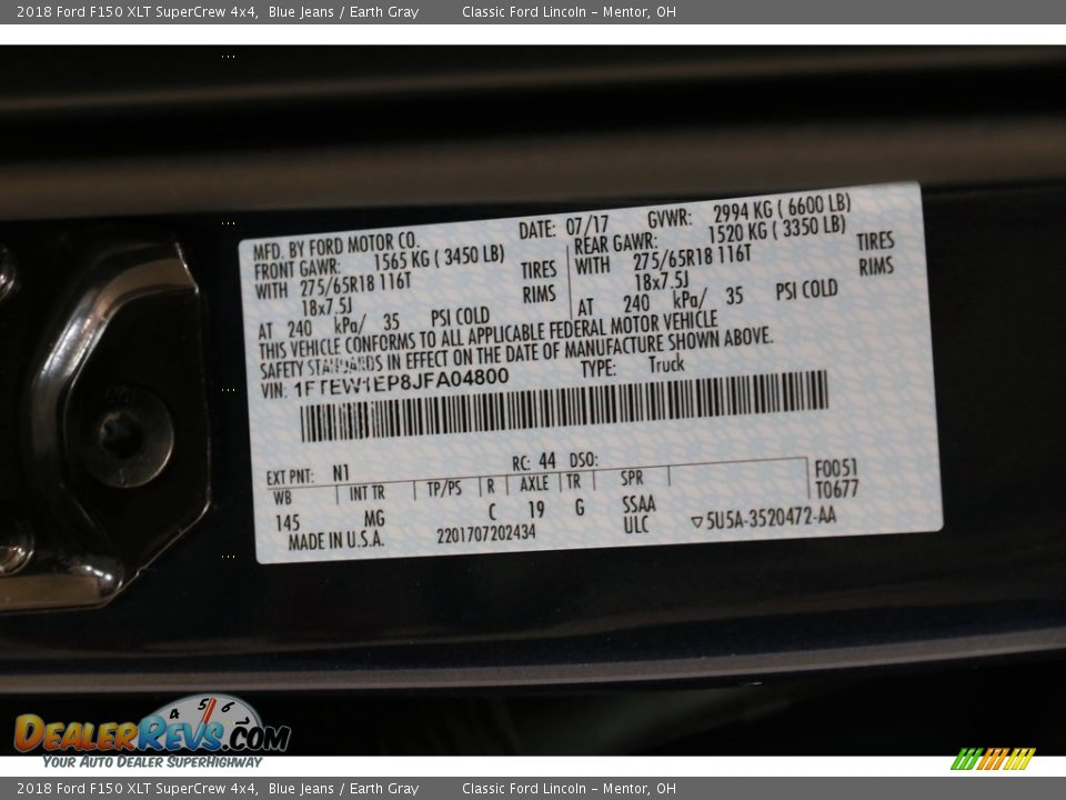 2018 Ford F150 XLT SuperCrew 4x4 Blue Jeans / Earth Gray Photo #21
