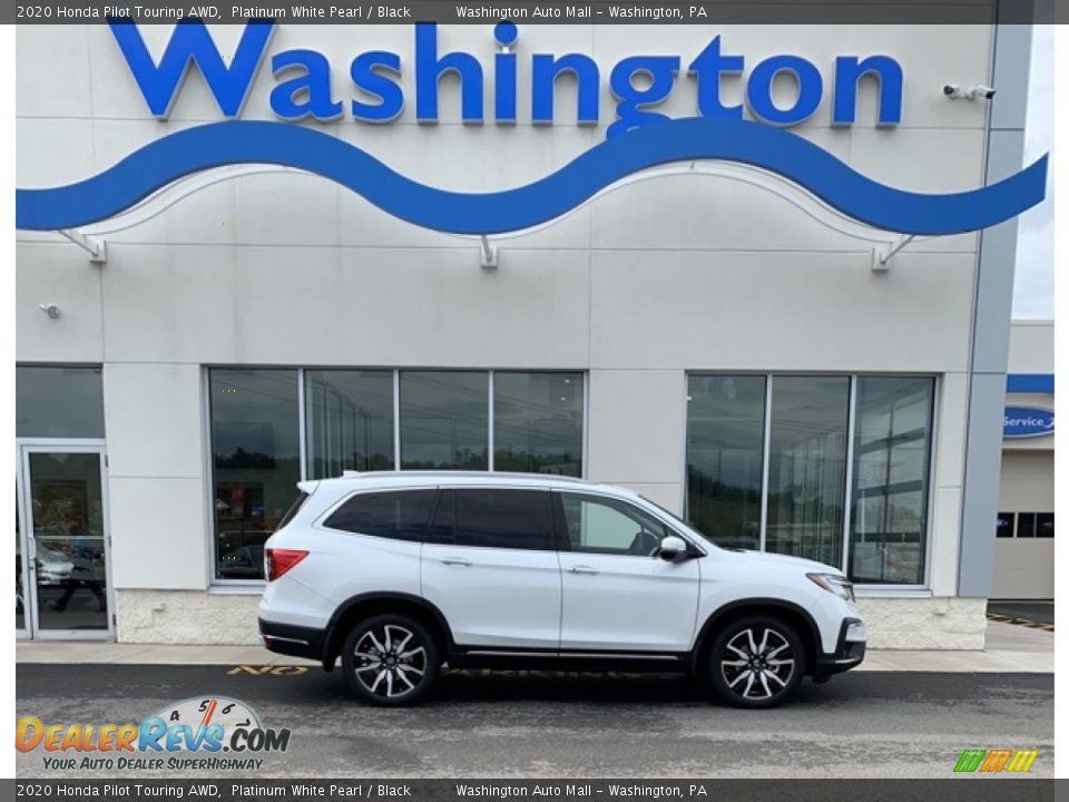 2020 Honda Pilot Touring AWD Platinum White Pearl / Black Photo #1