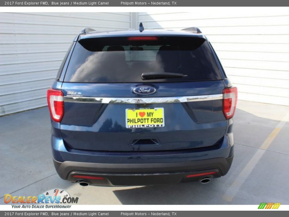 2017 Ford Explorer FWD Blue Jeans / Medium Light Camel Photo #6