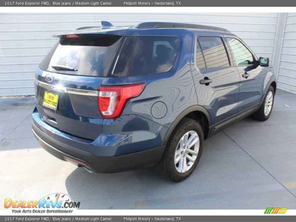 2017 Ford Explorer FWD Blue Jeans / Medium Light Camel Photo #7