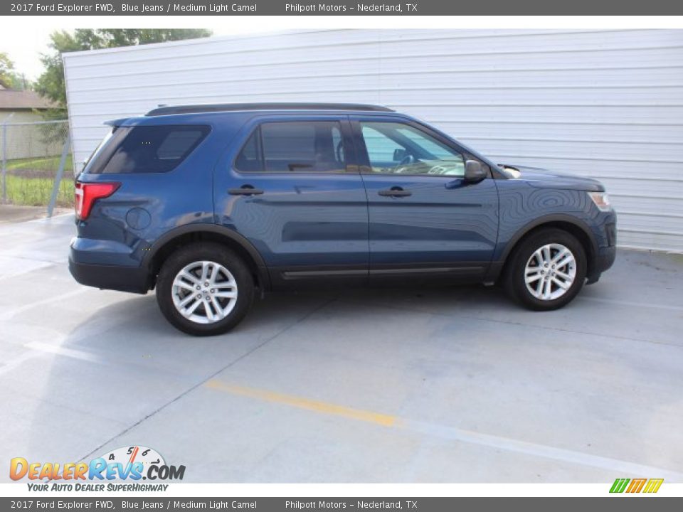 2017 Ford Explorer FWD Blue Jeans / Medium Light Camel Photo #9