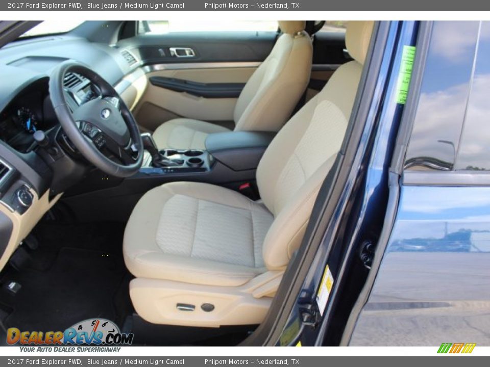2017 Ford Explorer FWD Blue Jeans / Medium Light Camel Photo #11