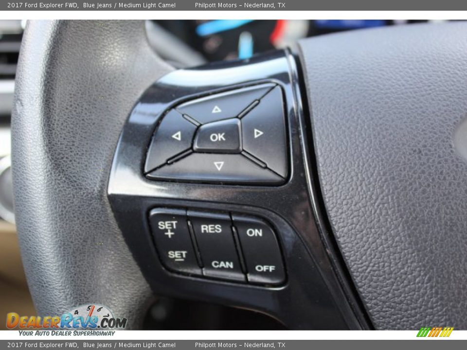 2017 Ford Explorer FWD Blue Jeans / Medium Light Camel Photo #13