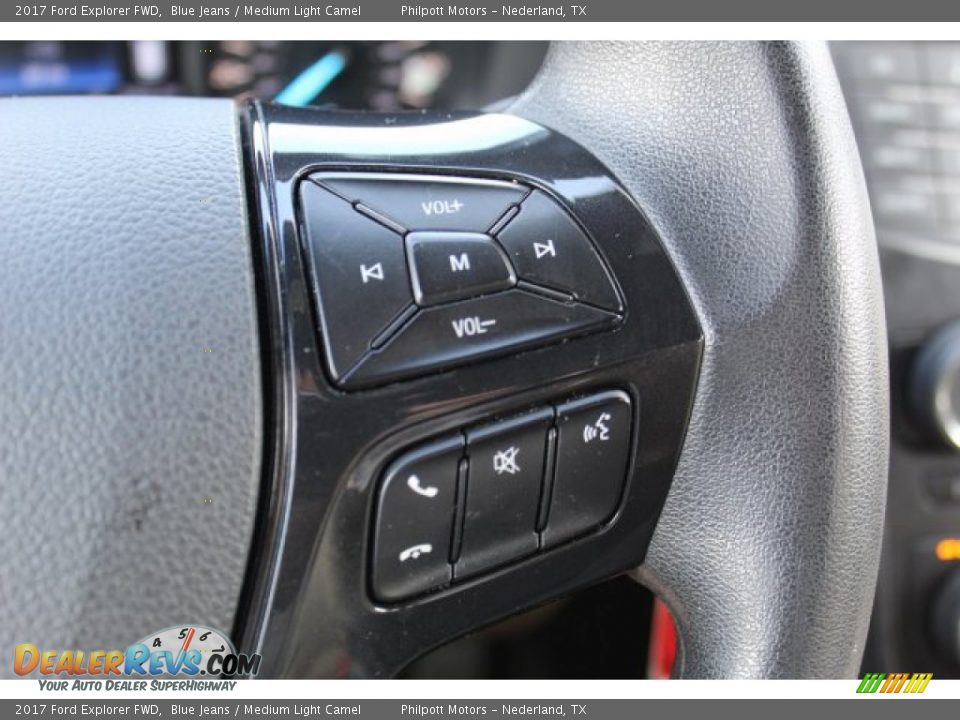 2017 Ford Explorer FWD Blue Jeans / Medium Light Camel Photo #14