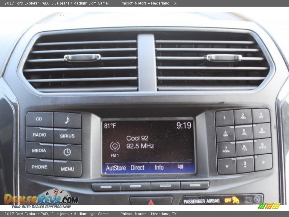 2017 Ford Explorer FWD Blue Jeans / Medium Light Camel Photo #17